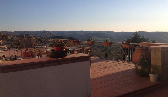 A splendid terrace in the heart of Chianti in Panzano In Chianti