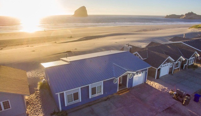 At Last, direct beach access, wall of windows. in Pacific City