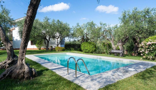 Beautiful apartment in villa with pool, WIFI, A/C, TV, patio, pets allowed and panoramic view in Diano Castello