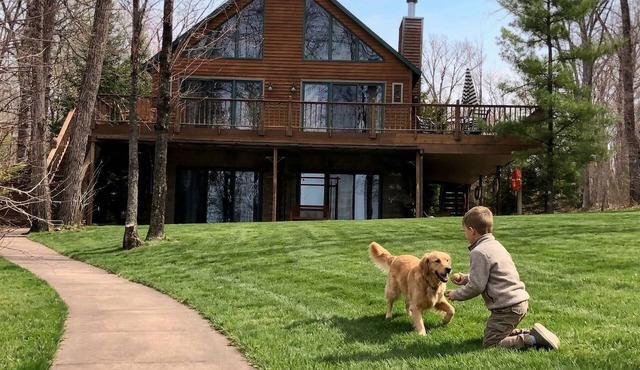 Captivating Views of Lake Chippewa from Three Level Chalet Cabin & Lake Home in Couderay