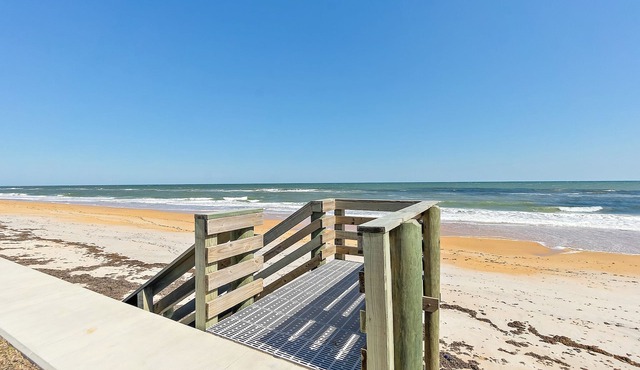 Direct Beachfront Deck | Grill | 2 Queen Beds in Flagler Beach