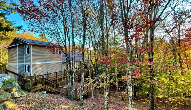 Fall Colors/Amazing Deck w/Fireplace & TV/Hiking/Skiing/Wineries/Pets in Beech Mountain