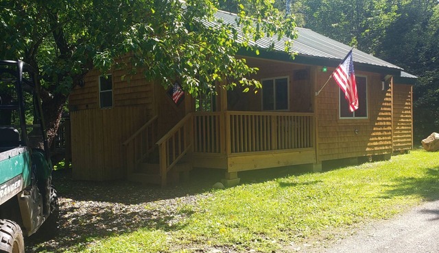 Snowmobilers private cabin, on the trails in Columbia