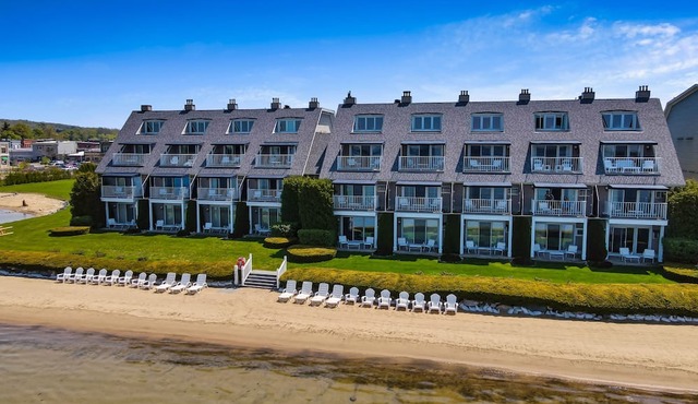 209 Water Street | Lake Charlevoix Views | Private Balcony + Beach Access in Boyne City